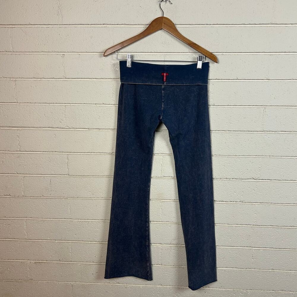 Y2K T Party Blue Floyd Over Flare Leggings size M - Picture 2 of 8